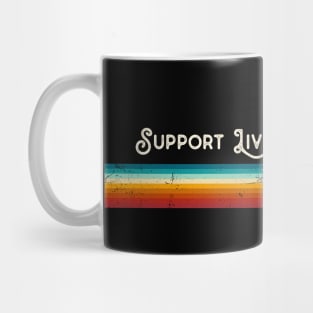 Retro Stripes Support Live Music Mug